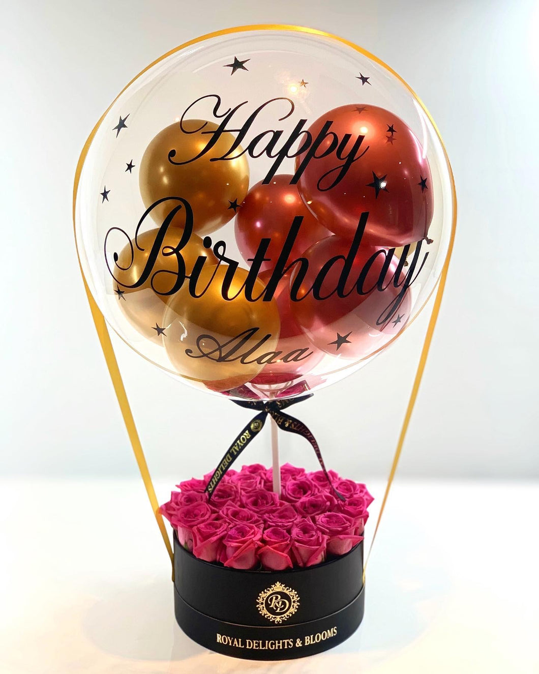Royal Roses and Personalized Balloon